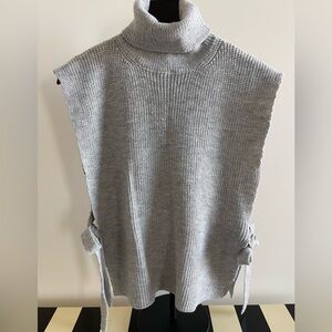 Talulah Turtleneck Side Tie Vest in Light Gray